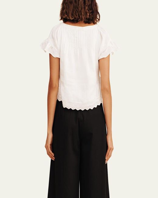 Posse Natural Grace High-Low Pintuck Blouse
