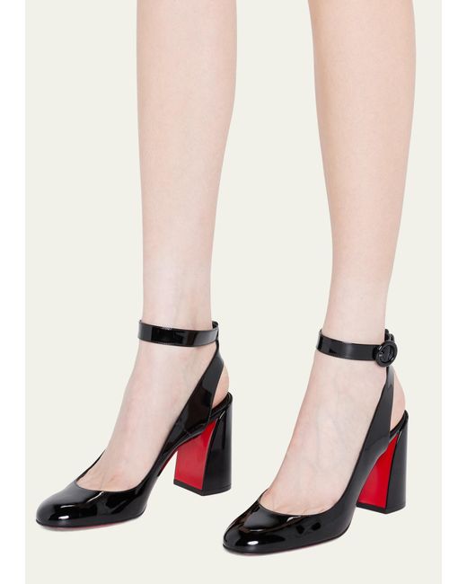 Christian Louboutin White Miss Sab Patent Red Sole Pumps