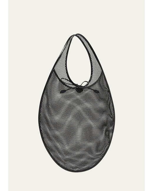 Alaïa Gray Xl Mesh Nylon Shoulder Bag