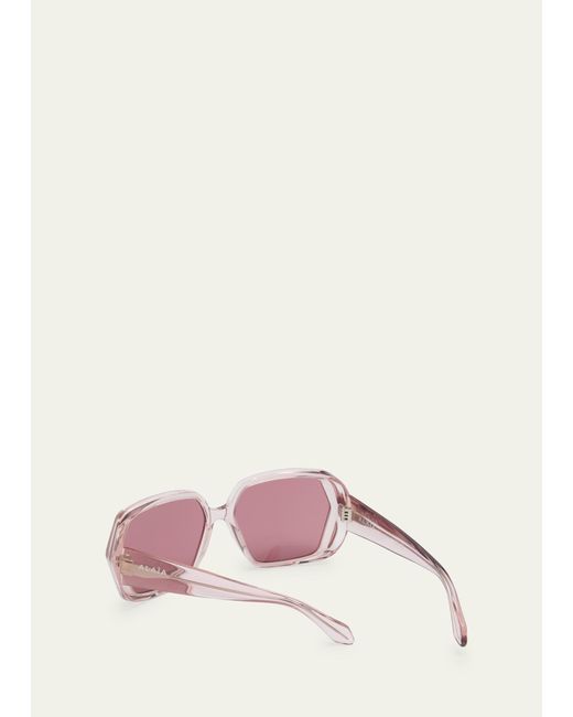 Alaïa Pink Logo Acetate Butterfly Sunglasses