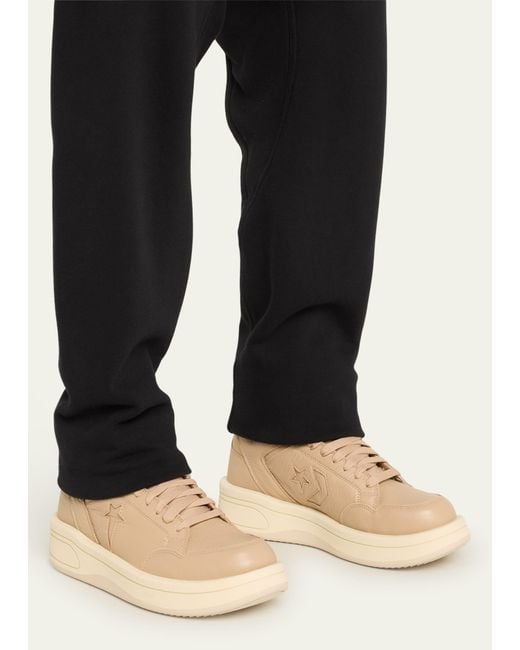 Rick Owens Natural X Converse Turbowpn Tonal Leather High-top Sneakers for men