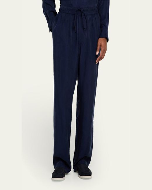 Rohe Blue Fluid Drawstring Trousers for men