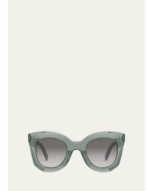 Céline Gray Bold Acetate Butterfly Sunglasses