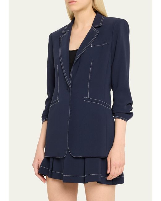 Cinq À Sept Natural Khloe Crepe 3/4-sleeve Blazer