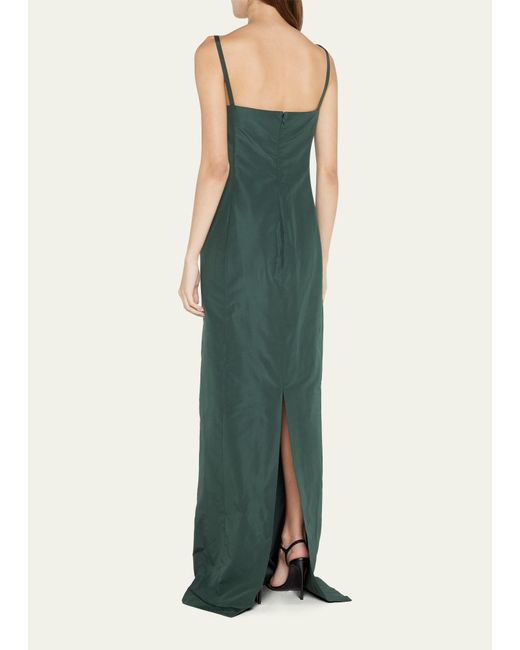 Ralph Lauren Collection Green Krystina Silk Column Evening Gown