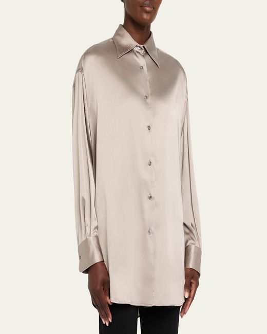Tom Ford Natural Button-Down Silk Shirt
