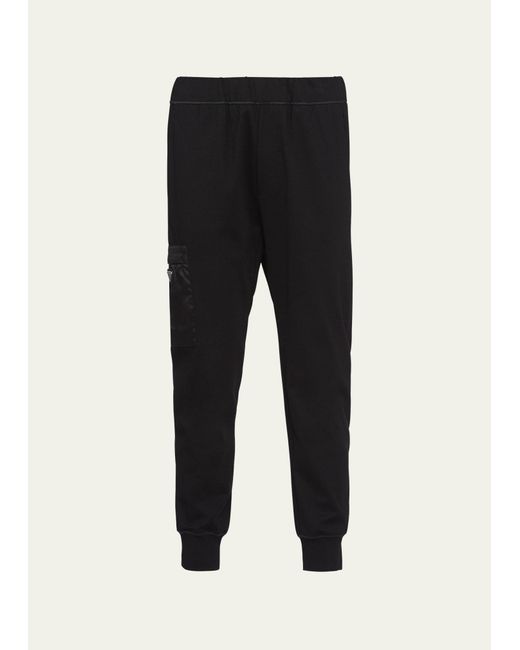 Prada Black Technical Cotton And Re-nylon Pants for men