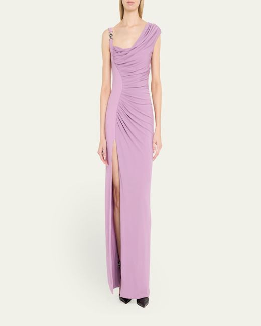 Versace Pink Ruched Jersey Gown