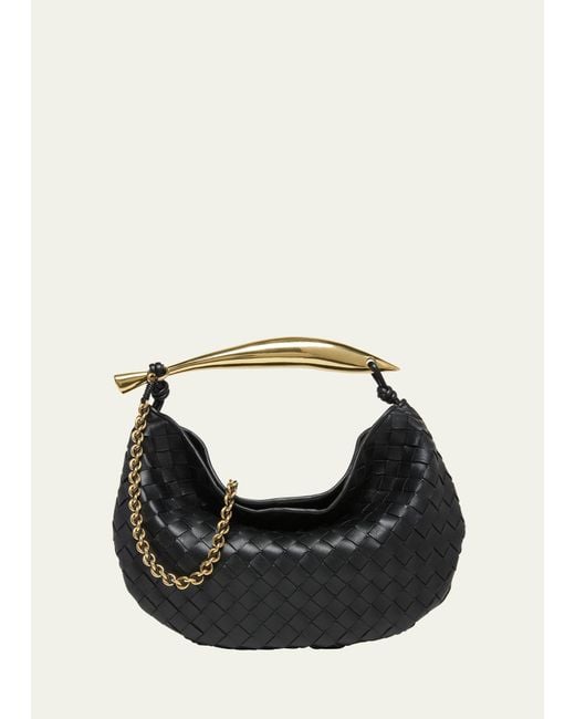 Bottega Veneta Black Sardine Bag With Chain