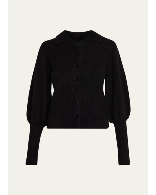 Jonathan Simkhai Black Arber Collared Cardigan