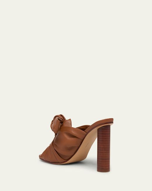 J.W. Anderson Brown Bow Leather Block-Heel Mule Sandals