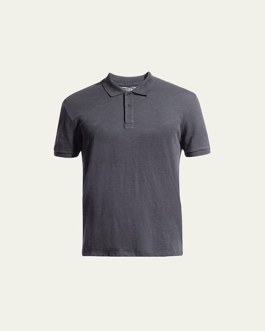 Vince Blue Classic Slub Cotton Polo Shirt for men