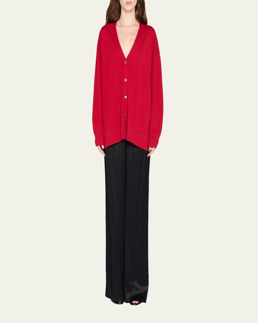 Diane von Furstenberg Red X Henry Zankov Murano Oversized Silk-Back Cardigan