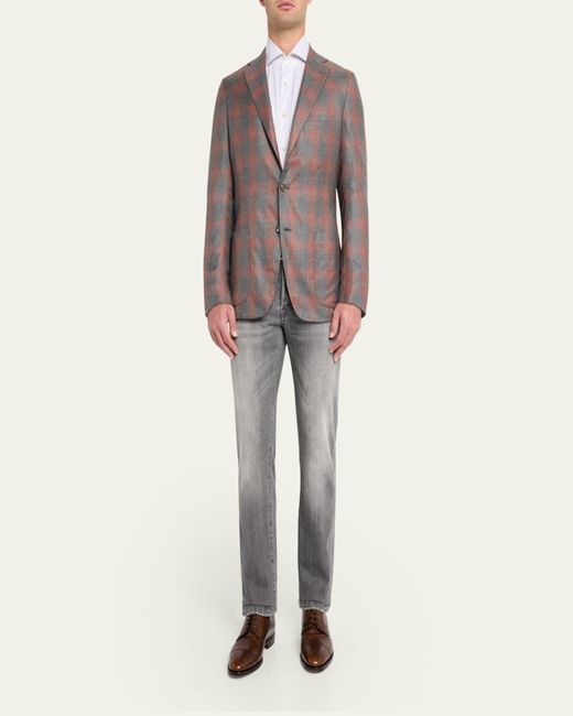 Kiton White Cotton Point-Collar Dress Shirt for men