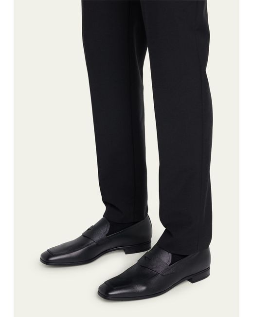 Prada White Saffiano Leather Penny Loafer for men