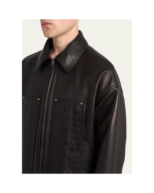 Amiri Black Ma Quad Leather Work Jacket for men