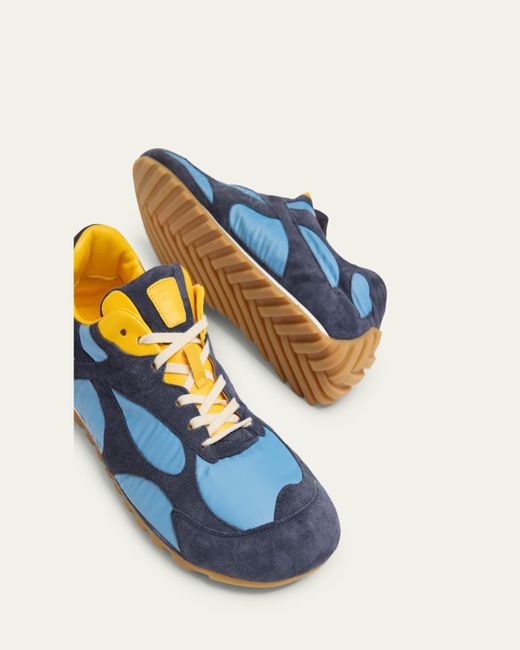 Bottega Veneta Blue Orbit Flash Nylon And Suede Low-Top Sneakers for men