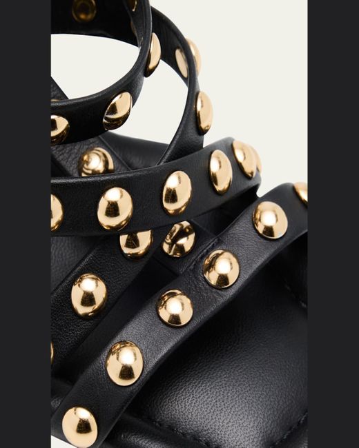 Ulla Johnson White Bijou Studded Caged Block-Heel Sandals