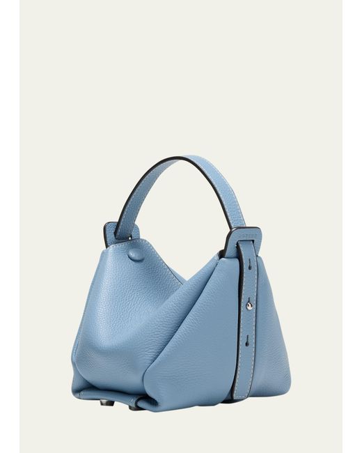advene Blue The Age Mini Leather Top-handle Bag