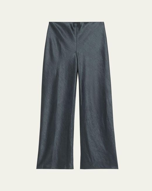 Vince Natural Fluid Bias-Cut Crushed Satin Pants