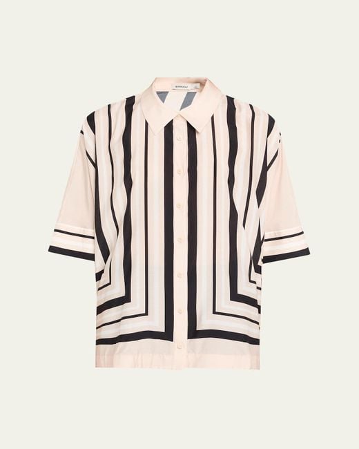 Jonathan Simkhai White Bowman Oversized Button-Front Shirt