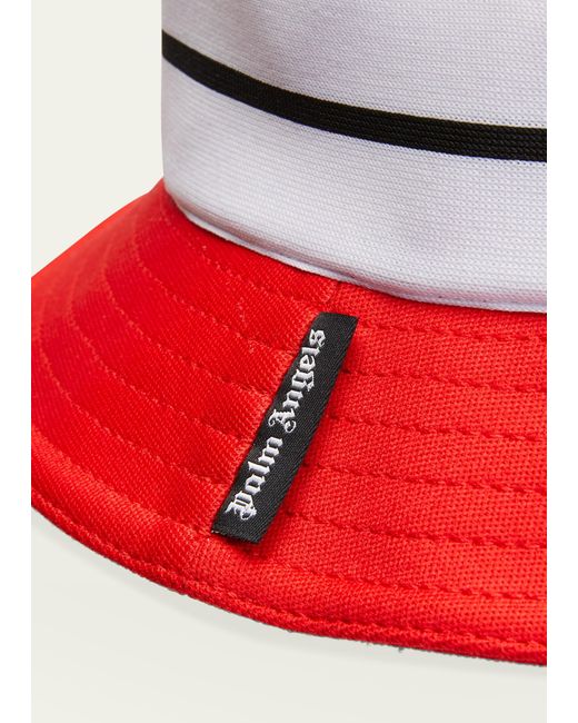 Palm Angels White Classic Track Bucket Hat for men