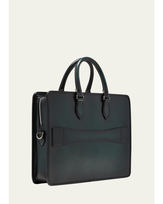 Berluti Black Un Jour Scritto Leather Briefcase Bag for men