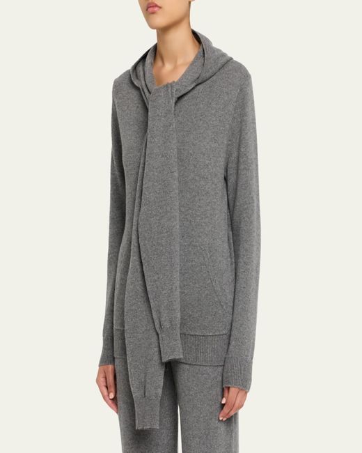 Michael Kors Gray Cashmere Scarf Hoodie