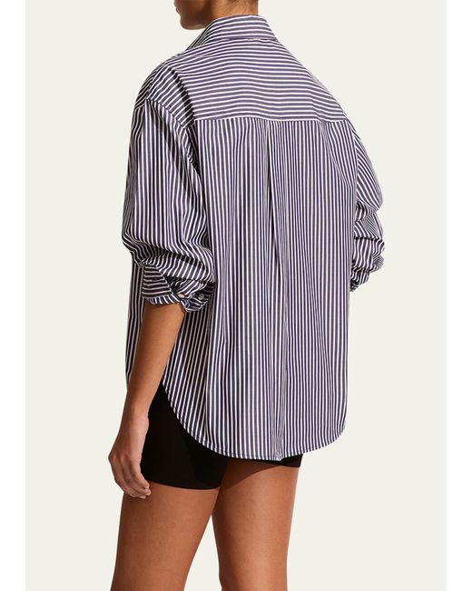 Matteau Blue Classic Stripe Shirt - Bci Cotton