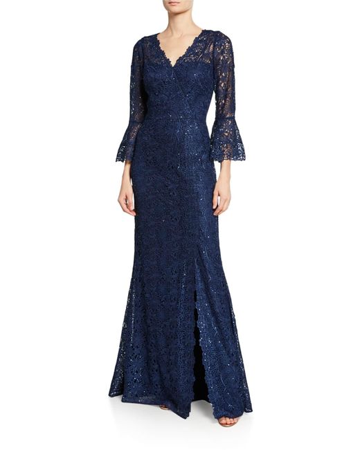 navy trumpet gown