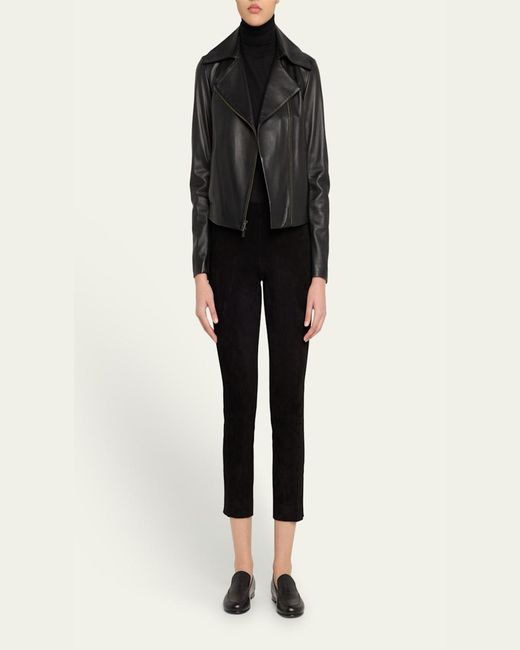 Vince Black Leather Zip-Front Jacket