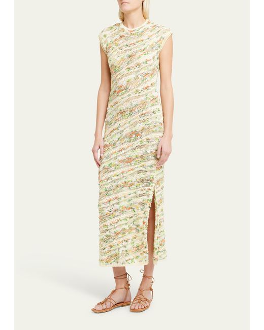 Ulla Johnson White Dune Floral Pastel Short-sleeve Knit Dress