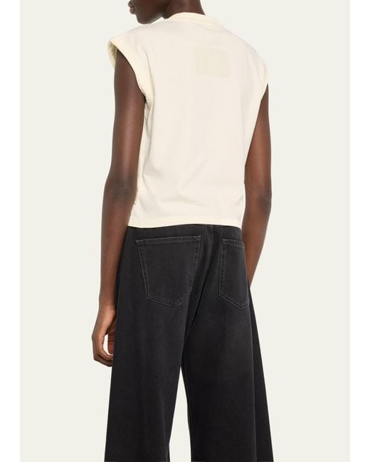 Marc Jacobs Natural Seamed Up Bustier Cap-sleeve T-shirt
