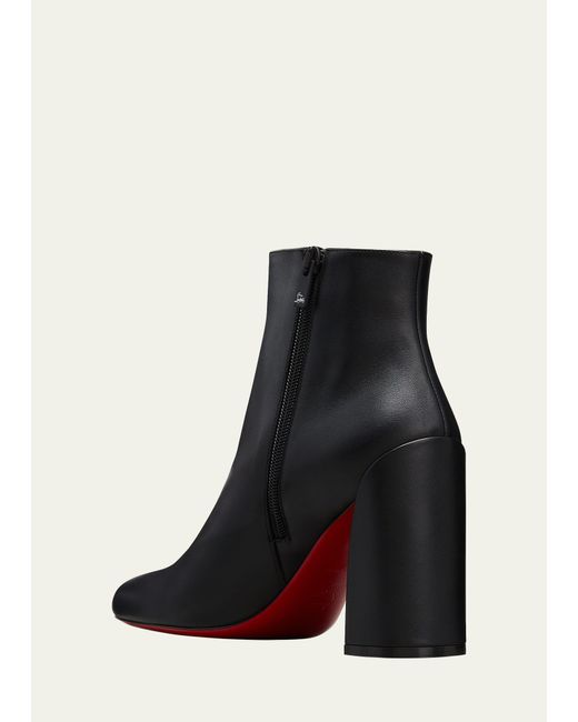 Christian Louboutin White Turela Calfskin Red Sole Ankle Booties