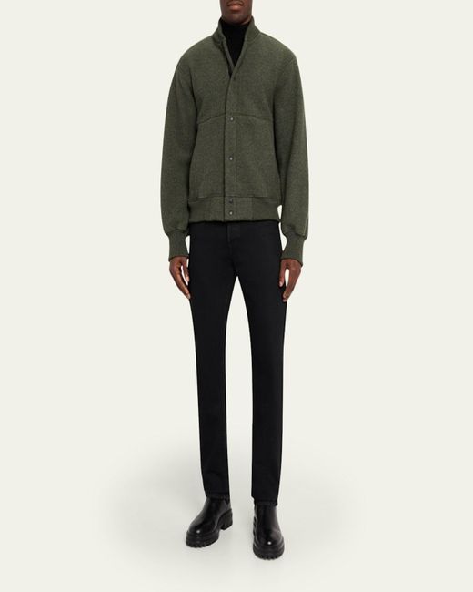 Canada Goose Black Hudson Fleece Snap-Front Bomber Jacket for men