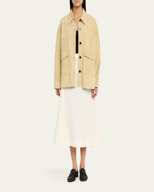 Arma Natural Kaylee Button-Down Lambskin Suede Jacket