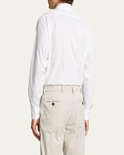 Loro Piana White Andre Cotton Poplin Shirt for men