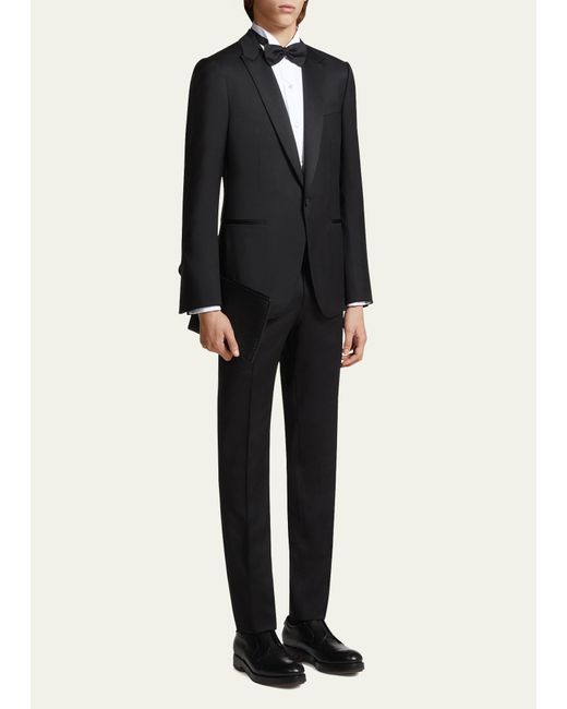 Zegna Black Wool Evening Suit for men