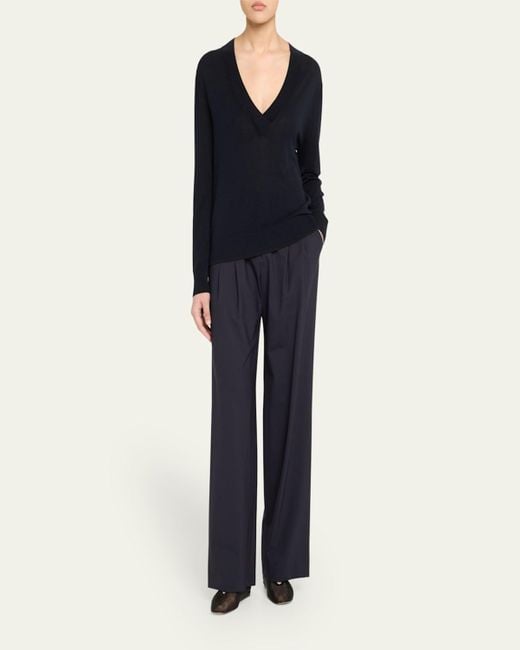 Twp Blue Perfect Deep V Wool Sweater