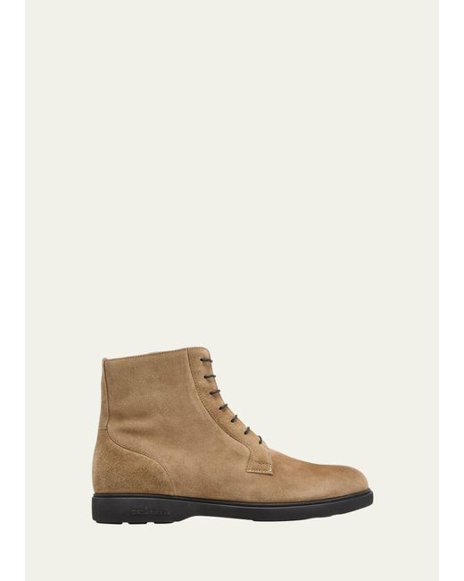Kiton Natural Suede Ankle Boots for men