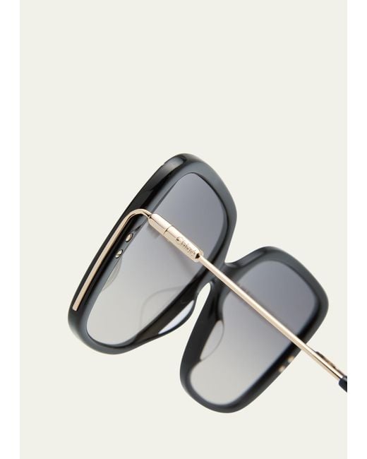 Chloé Gray Square Acetate And Metal Sunglasses