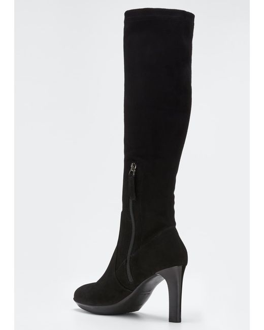Aquatalia Rhumba Ii Stretch Suede Knee Boots in Black - Save 30% - Lyst