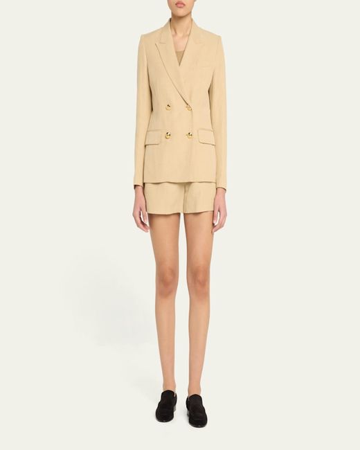 Nili Lotan Natural Veda Double-Breasted Linen Jacket
