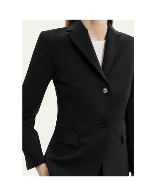 Theory Black Traceable Wool Slim Single-Breasted Blazer