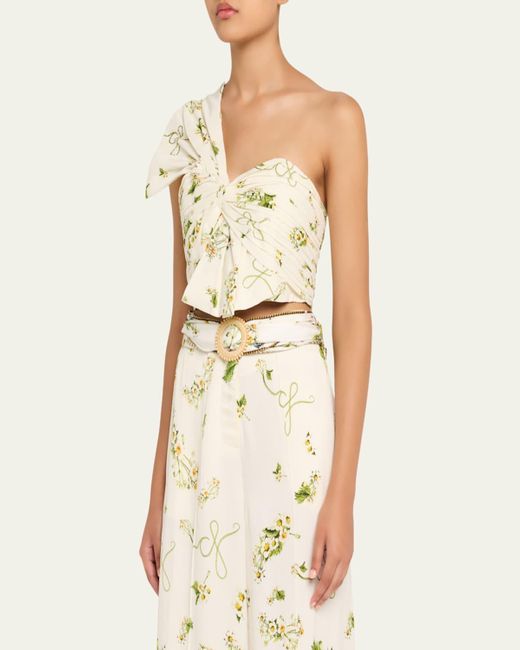 Camilla Natural Asymmetric Bow Top