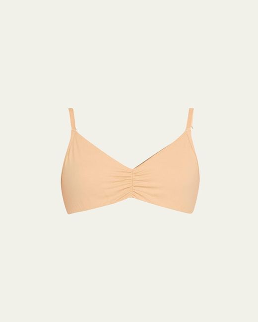 Commando White Shirred Cotton Bralette