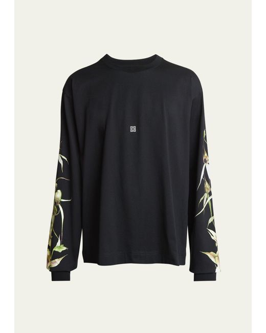 Givenchy Black Bird Of Paradise Jersey T-shirt for men