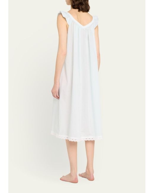 Celestine White Heddy Lace-trim Nightgown