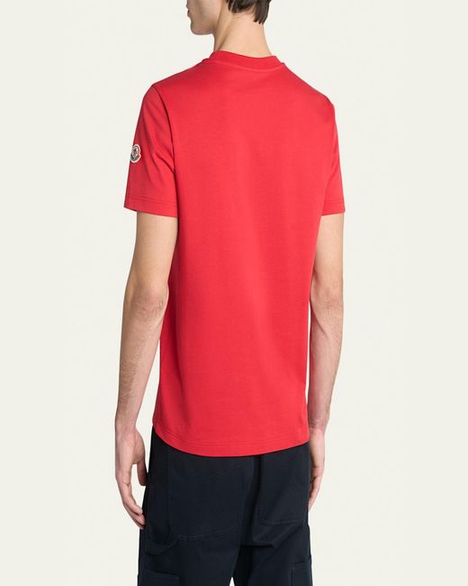 Moncler Red Chest Logo Graphic T-Shirt for men