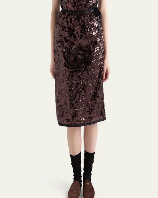 Prada Black Sequined Midi Skirt